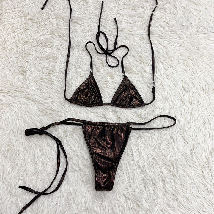 Trophy Bikini Bundle: Bronze Metallic Top & Bottom - Limited Edition Drop