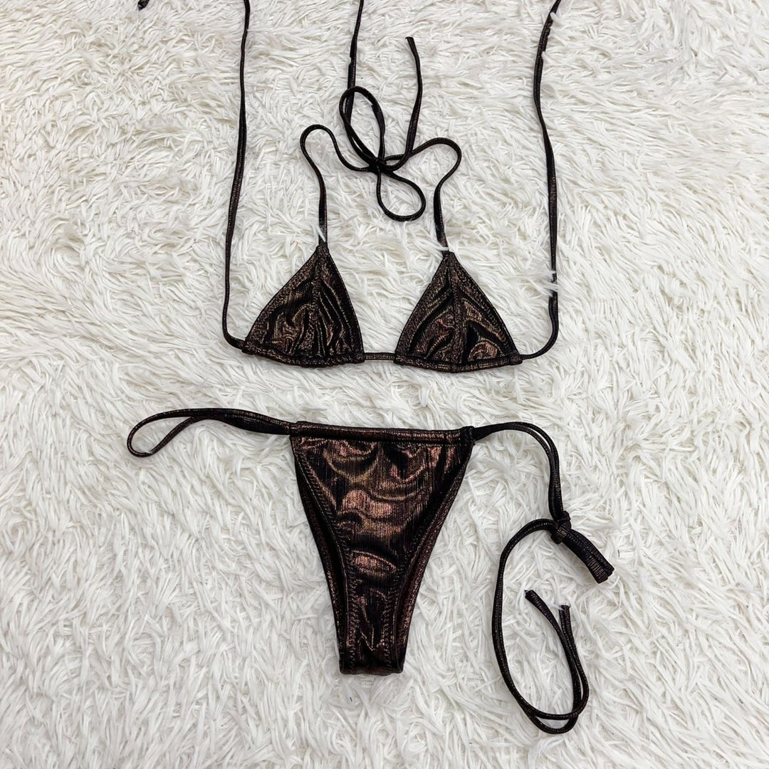 Trophy Bikini Bundle: Bronze Metallic Top & Bottom - Limited Edition Drop