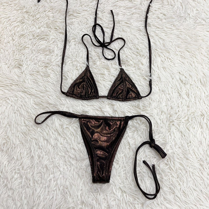 Trophy Bikini Bundle: Bronze Metallic Top & Bottom - Limited Edition Drop