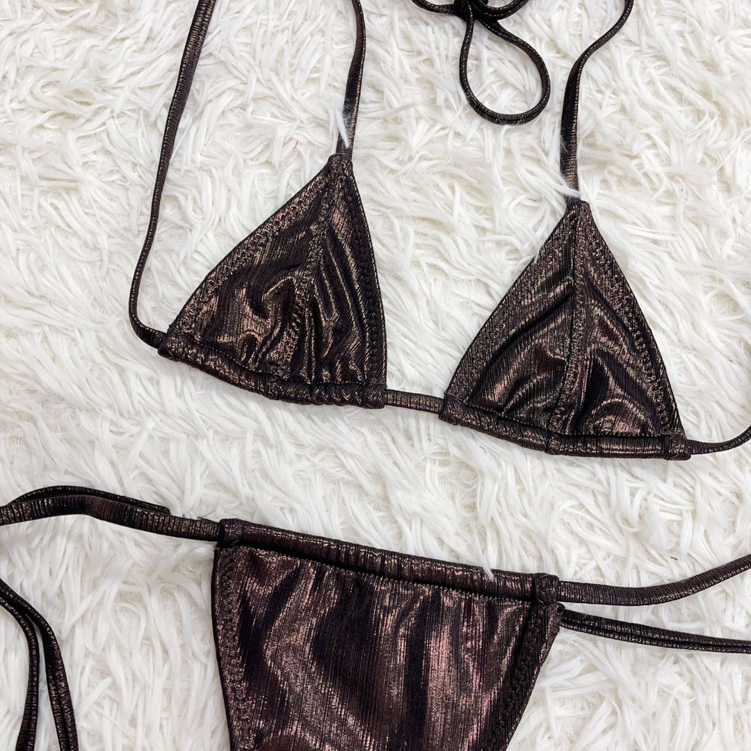 Trophy Bikini Bundle: Bronze Metallic Top & Bottom - Limited Edition Drop